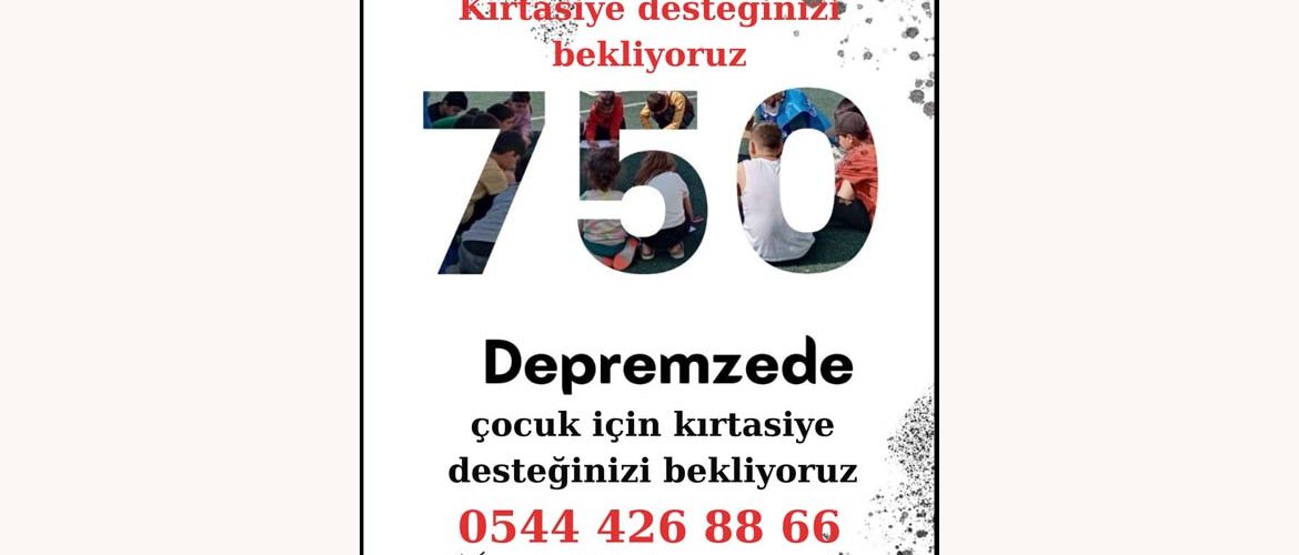 Hatay’daki Depremzedeler İçin Kırtasiye Yardımı Desteği Kampanyası